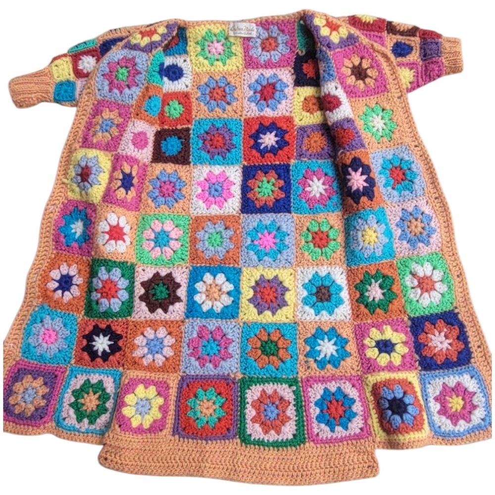 Vintage Baby Granny Square Sleeper Handmade Hippy Retro - Picture 4 of 6